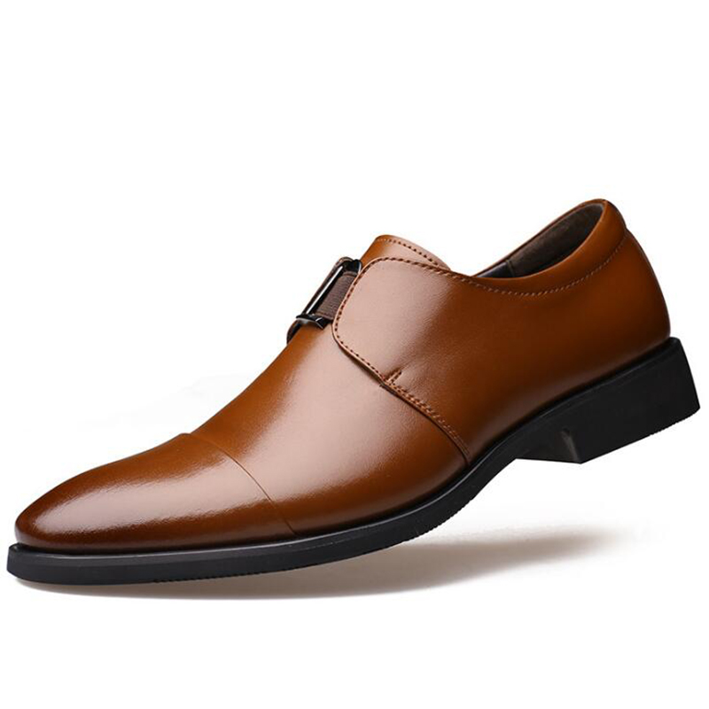 Hot Sale British Style Genuine Leather Men Oxfords, Slip On Business Men Shoes Wedding Shoes, Men Dress Shoes, Brown