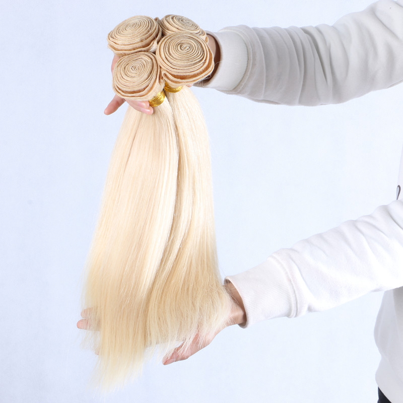 8A 613# Blonde 100% Brazilian Virgin Remy Hair High Quality Straight Human Hair Bundles Weft 100gram 8inch to 30inch