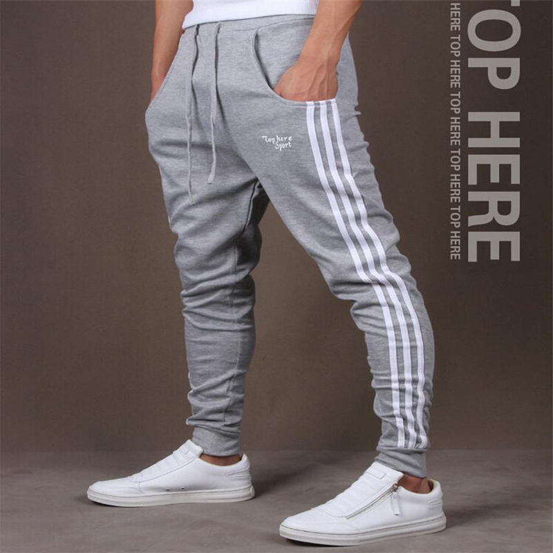 Wholesale-Hot New Fashion Casual Skinny Mens Track Pants Skinny Harem Sweatpants Tracksuit Bottoms Pants Trousers casual Pants