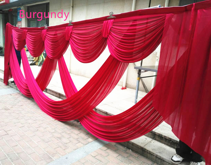 6m wide draps for backdrop designs wedding stylist swags for backdrop Party Curtain Celebration Stage backdrop drapes