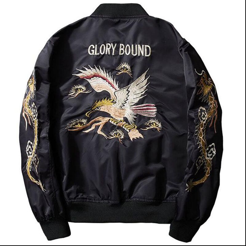 New Fashion Men' eagle Embroidered Baseball Jackets Bomber Flight jacket Coats For Man, Black
New Fashion Men' eagle Embroidered Baseball Jackets Bomber Flight jacket Coats For Man, Black
