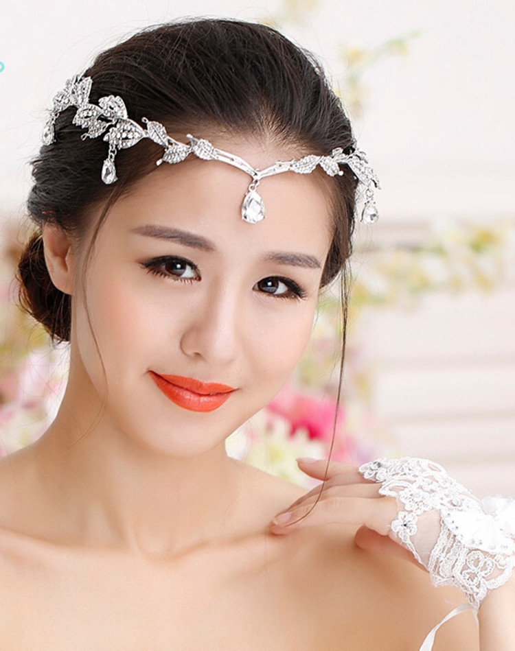 Silver tiara crown with rhinestone bridal hair accessories bridal headpieces crowns headpieces for wedding headdress accessories