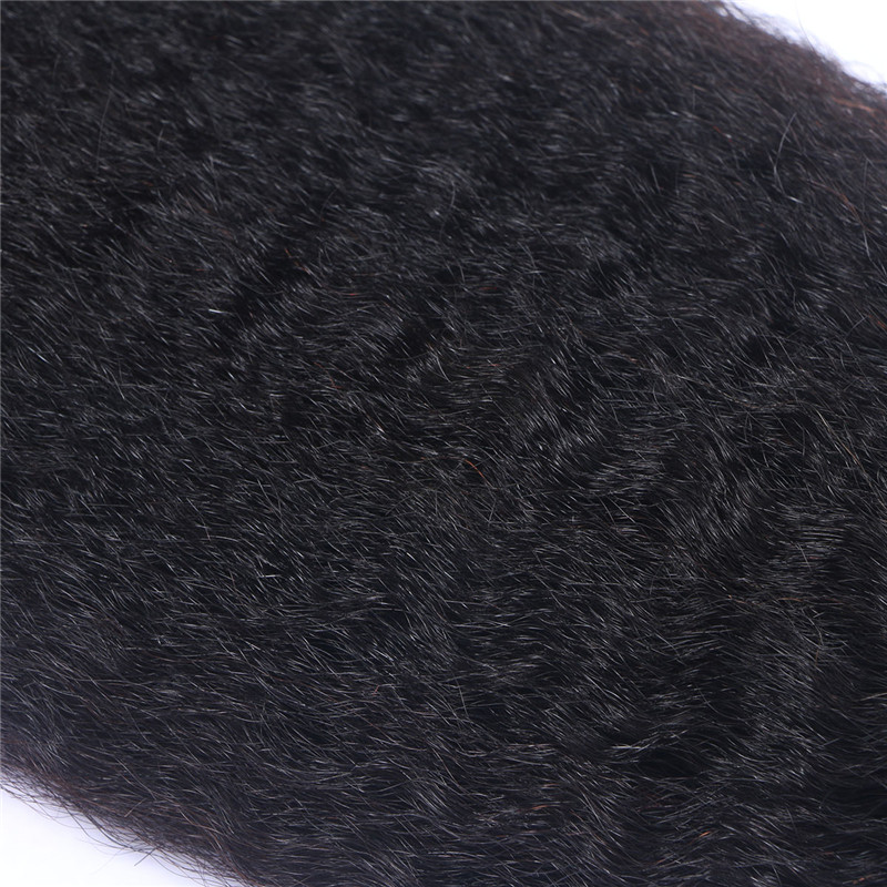 African American Afro Kinky Srtaight Brazilian Human Hair Bundles Hair Weave Double Drown Machine Human Hair Weft For Black Women