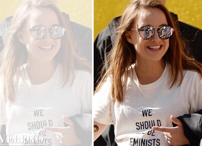 WE SHOULD ALL BE FEMINISTS Women039s white round neck short sleeve Tshirt size SL