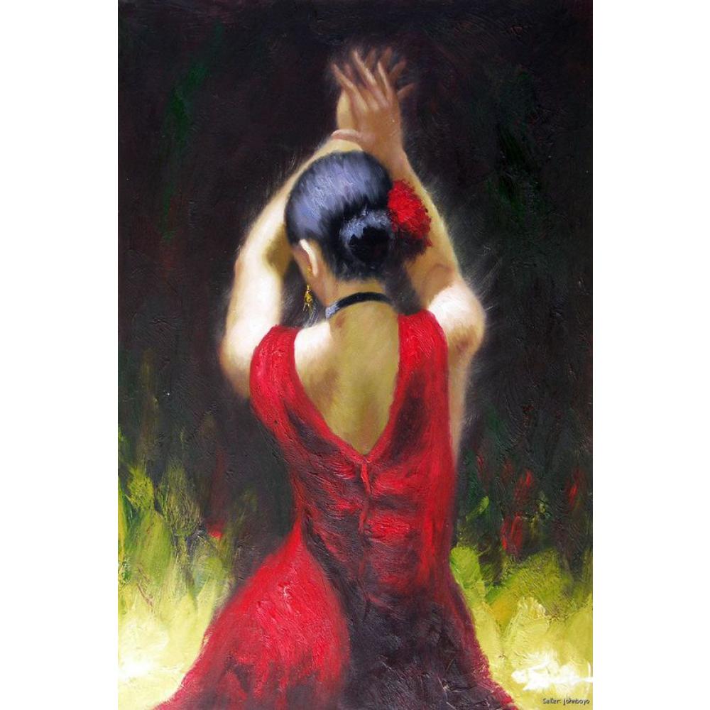 Figure oil paintings Flamenco Dancer In Red Dress woman art Painting for room decoration hand-painted
Figure oil paintings Flamenco Dancer In Red Dress woman art Painting for room decoration hand-painted