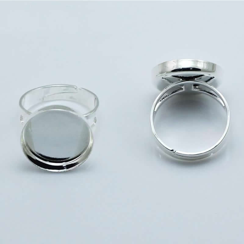 Beadsnice jewelry ring wholesale ring blanks bezel setting fits 18mm round cameo or cabochons adjustable finger ring base ID 27558