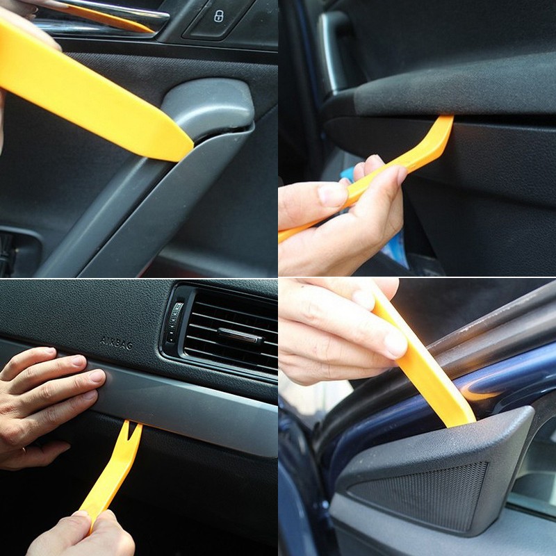 RERAS 4pcs Auto Car Radio Panel Door Clip Panel Trim Dash Audio Removal Installer Pry Repair Tool Portable Practical
