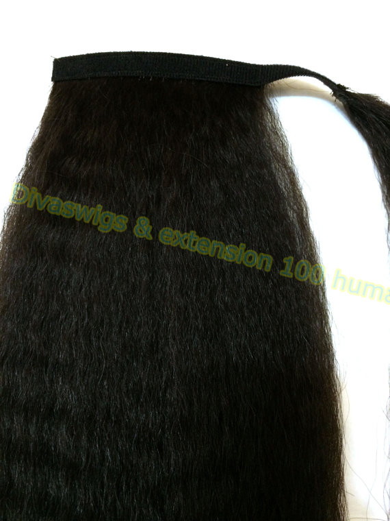 dora Top Selling Brazilian Hair Kinky straight Drawstring Ponytail Wrap Around Ponytail Natural Color 100% Human Hair 80g Extensions