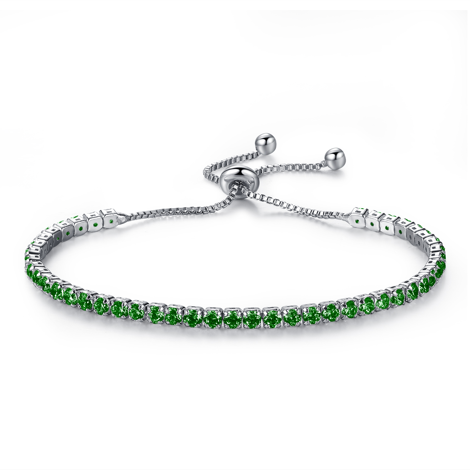 Elegant Platinum Plated Bezel Set Cubic Zirconia Tennis Adjustable Bracelet263d2393557