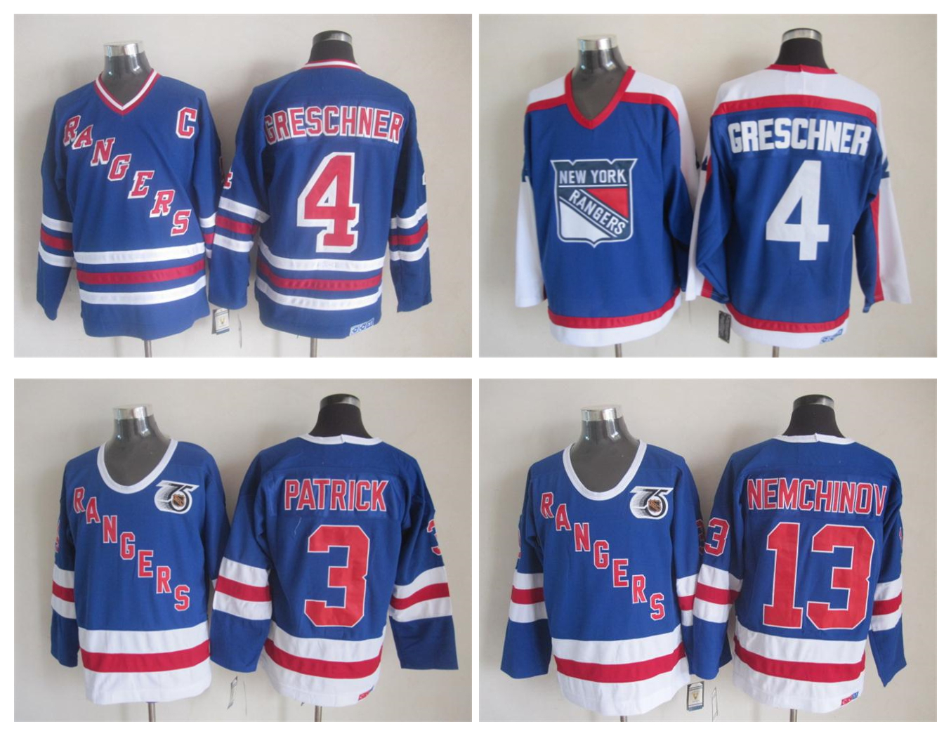 Retro New York Rangers Hockey Jersey 4 Ron Greschner 3 James Patrick 13 Sergei Nemchinov Vintage CCM Authentic Stitched Jerseys, As pic
Retro New York Rangers Hockey Jersey 4 Ron Greschner 3 James Patrick 13 Sergei Nemchinov Vintage CCM Authentic Stitched Jerseys, As pic