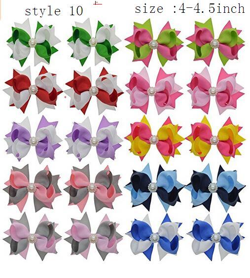 4INCH double Hair Botwknot with Clip Handmade baby headband Baby Girls' Hair Accessories 20pieces