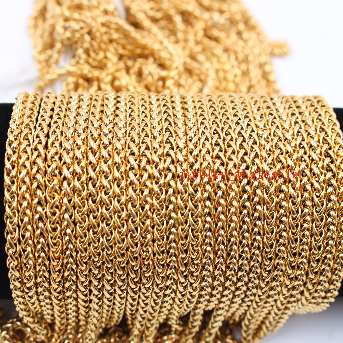 in bulk 3meter/lot Jewelry Finding Chain Gold Stainless Steel 3mm/4mm/6mm Fashion wheat braid chain Link Marking JEWLERY DIY
in bulk 3meter/lot Jewelry Finding Chain Gold Stainless Steel 3mm/4mm/6mm Fashion wheat braid chain Link Marking JEWLERY DIY