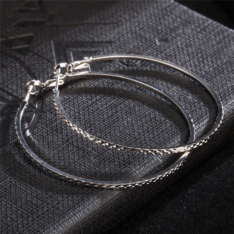 Europe and America Fashion Big Hoops Earrings 18K Rose Gold White Gold Plated Earrings Hoops for Women Drop Shipping