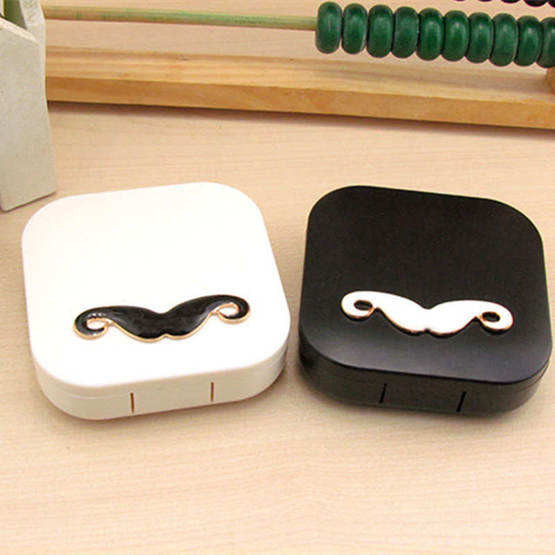 Lovers Cartoon Cute Beard Travel Glasses Contact Lenses Box Contact lens Case for Eyes Care Kit Holder Container Gift F2017420