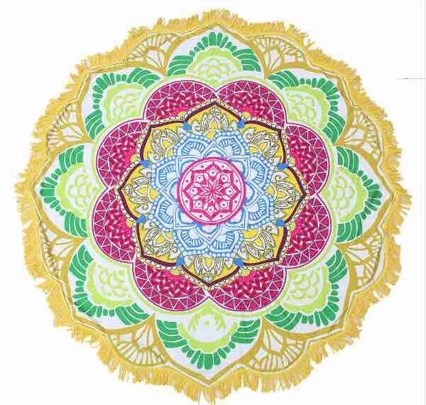 unisex Summer Thin Round Mandala tapestry Hippie Pareo boho Tapestries Wrap shawl Throw Towel blanket Mat Beach Cover Up Scarf G395