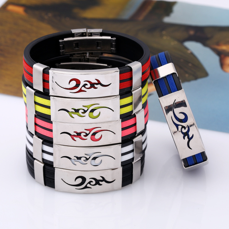 Titanium Steel Silicone Bracelets Fashion Personality Stainless Steel Bracelet Bangle For Men Multi Color Wristband Masculine Cool Jewelry
Titanium Steel Silicone Bracelets Fashion Personality Stainless Steel Bracelet Bangle For Men Multi Color Wristband Masculine Cool Jewelry
