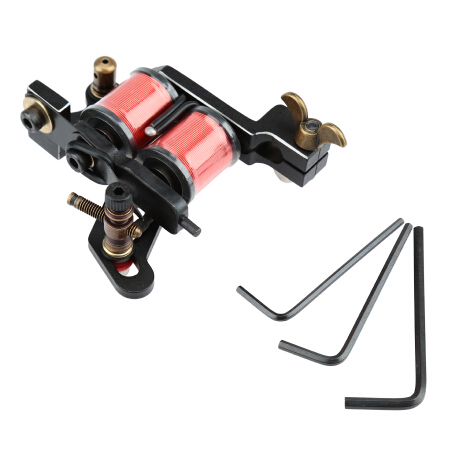 Fast Working Speed V Dialer Style Carbon Steel Tattoo Machine Tattoo Liner Gun Tattoo Equipment 10 Coil Wraps