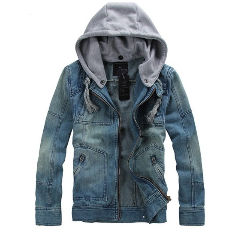 Casual Denim Jacket Men 2017 New Large Size -5XL Slim Retro Motorcycle Denim Coat Monochromatic Hood Gentlemen Jeans Jackets, Blue
Casual Denim Jacket Men 2017 New Large Size -5XL Slim Retro Motorcycle Denim Coat Monochromatic Hood Gentlemen Jeans Jackets, Blue