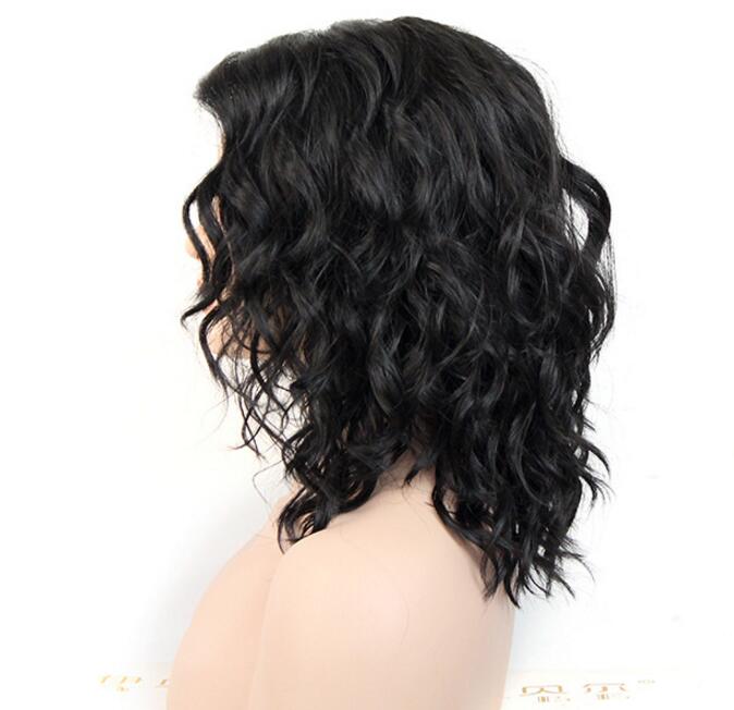 Beautiful Womens short Curly Black Natural wave Synthteic Hair wig