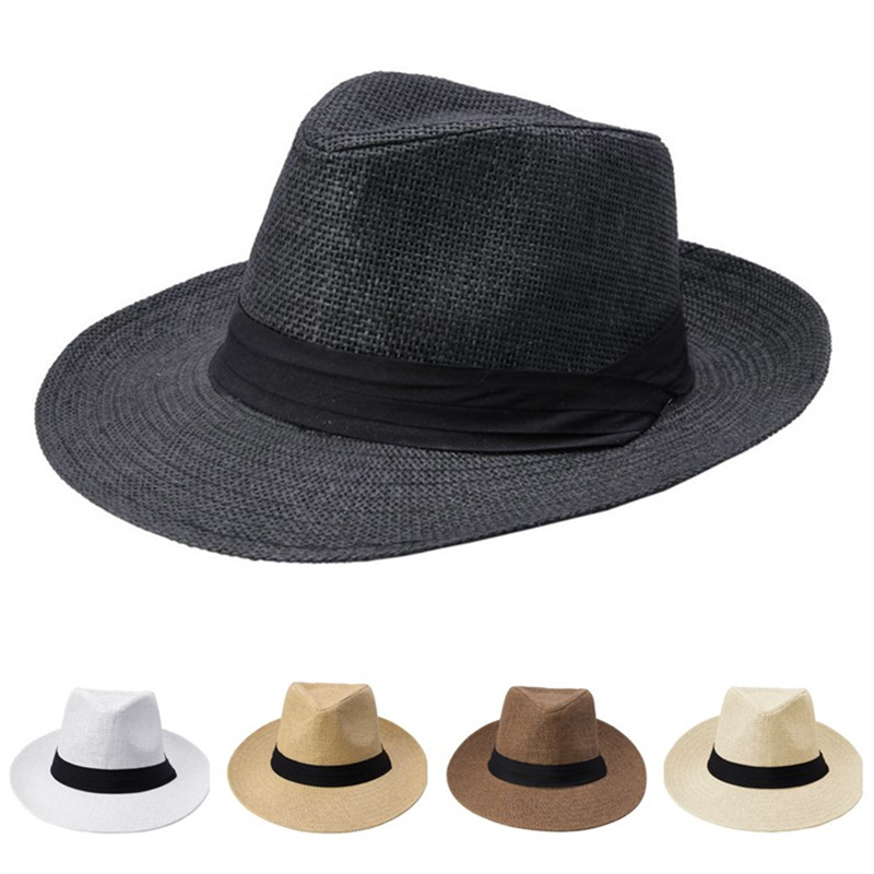 Summer Straw Visor Hats For Women Man Big Cowboy Top Hat Wholesale 2021 Fashion Vacation Sunhat