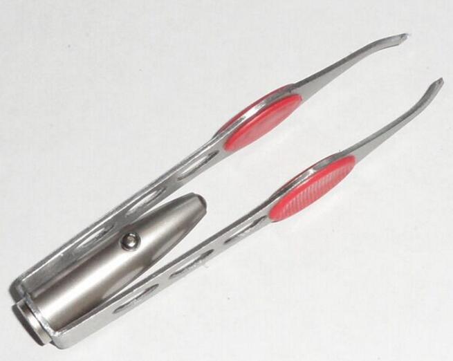 In-business LED TWEEZER Eyebrow Tweezers Lightweight Stainless Steel Handy LED Light Eyelash Eyebrow Hair Removal Tweezers Makeup Tool