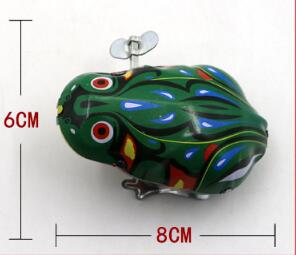 Kids Classic Tin Wind Up Clockwork Toys Jumping Frog Vintage Toy For Boys Educational YH711