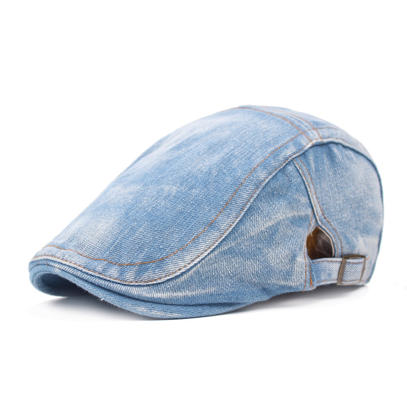 New Fashion Summer Denim Berets Cap for Men Women Washed Denim Hat Unisex Jeans Hats 6pcs/lot