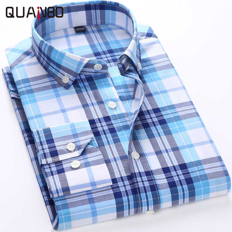 Wholesale- QUANBO 2017 Spring New Men Plaid Long-sleeved Casual Shirts High Quality Slim Fit Male Business Fashion Shirt M-5XL, C109 
Wholesale- QUANBO 2017 Spring New Men Plaid Long-sleeved Casual Shirts High Quality Slim Fit Male Business Fashion Shirt M-5XL, C109