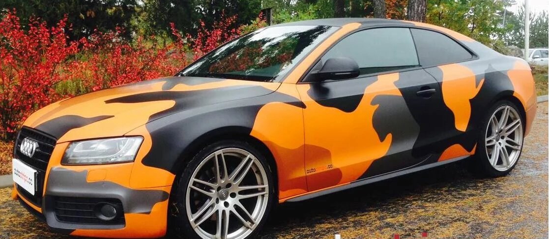 Large Orange Camo VINYL Full Car Wrap Graphic Camouflage Foil Stickers with Camo truck covering foil with air free size 1.52 x 30m/Roll