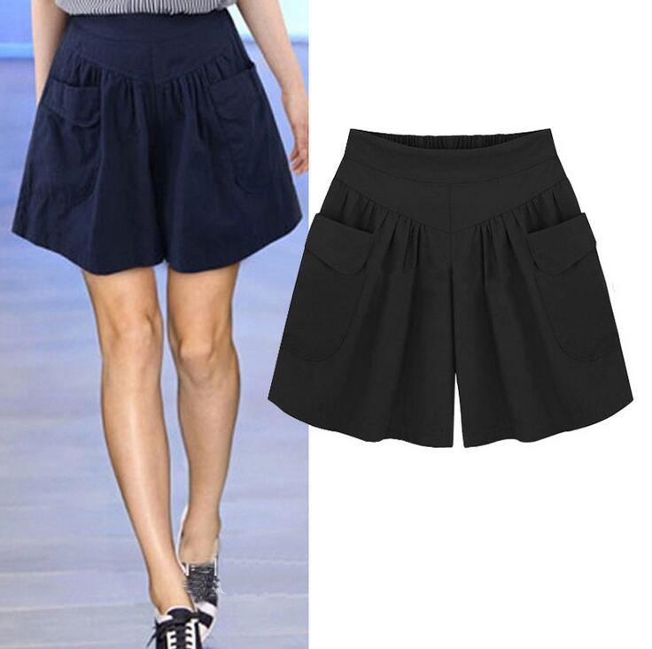 Brand newest Summer Women's Shorts large size women wide leg fat sister tight waist fashion Slim pants WS026 Womens Short