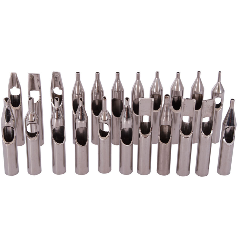 High Quality 22PCS 304 Stainless Steel Tattoo Tips Kit Tattoo Nozzle Tips Mix Set For s Accessories