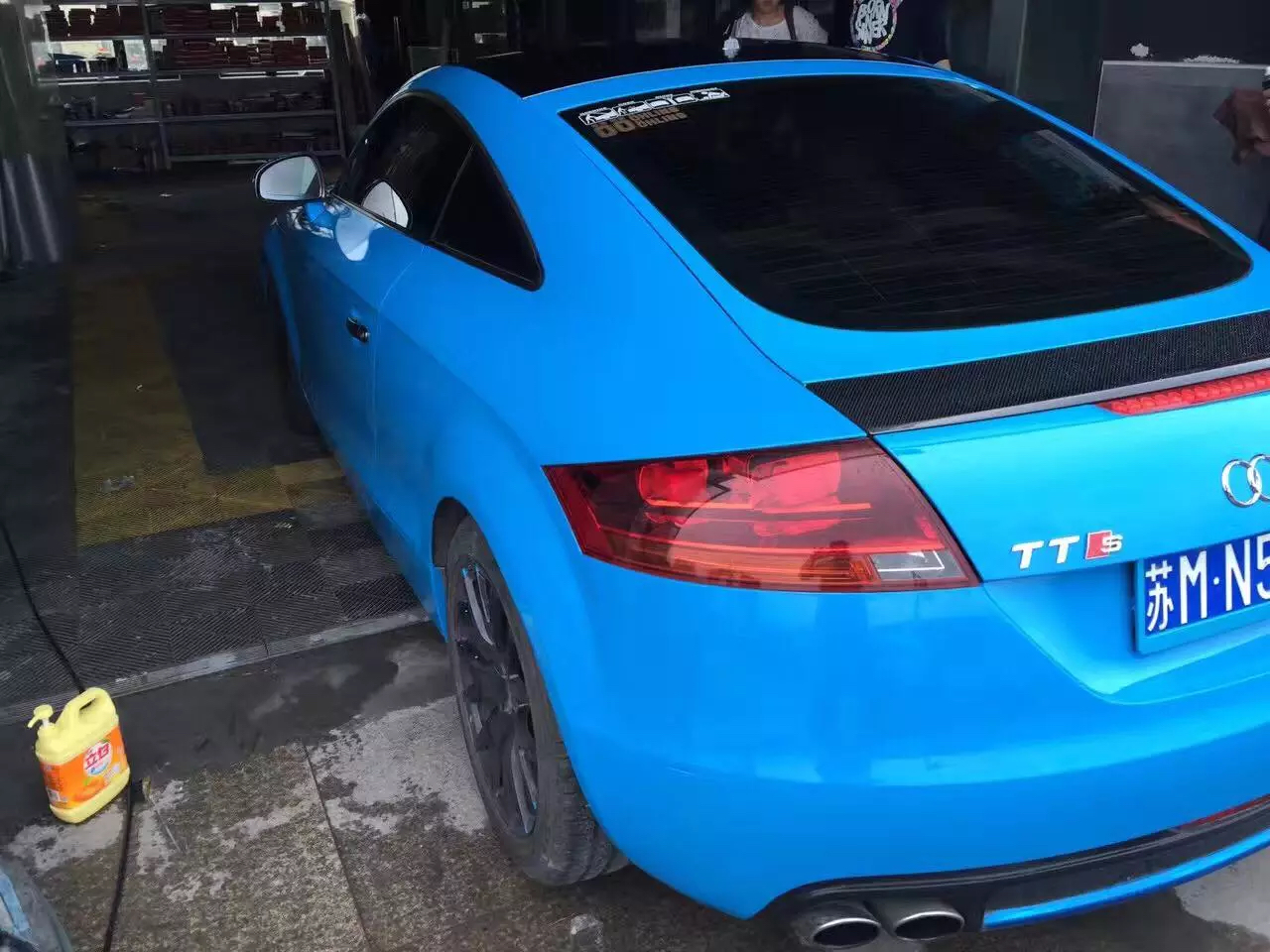 SKY blue Vinyl wrap High Glossy Car Wrap Film WITH 3 LAYERS with air Bubble Free vehicle wrap covering foil Size:1.52*20M/Roll 4.98x66ft
