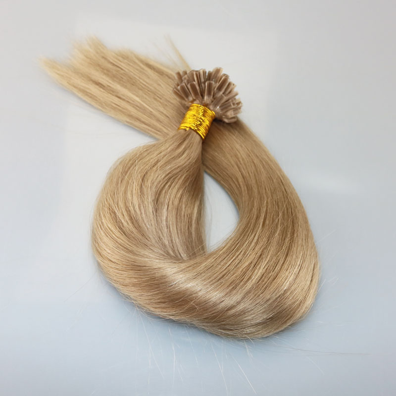 100Strands 100g/set Keratin Nail U tip Pre-bonded Remy Human Hair Extension Ash Blonde Brazilian Remy Hair Extension