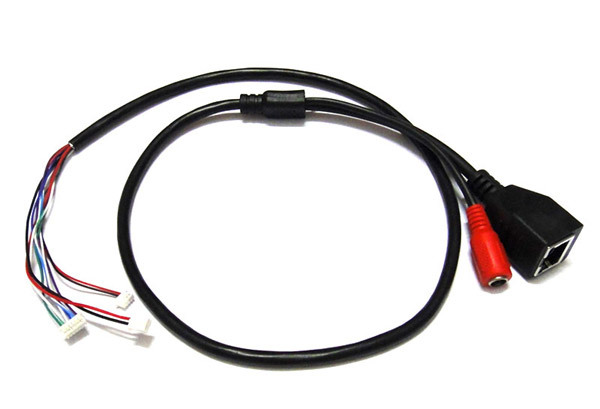 LAN cable for CCTV IP camera board module, IP camera tail cable, Single status LED, RJ45 female connectors with Terminlas