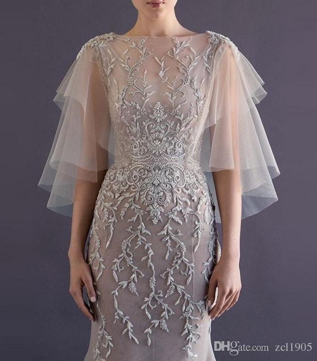 Hot Sale Wedding Special Occasion Shawl White Ivory Gray Black Wrap Shawl Coat Jackets Boleros Shrugs Regular Capes 2017