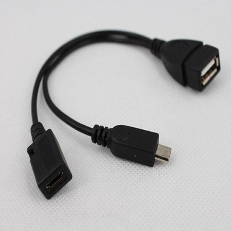 Micro USB 2.0 Male To USB Female Host OTG Cable + Micro USB Adapter Y Splitter, Black
Micro USB 2.0 Male To USB Female Host OTG Cable + Micro USB Adapter Y Splitter, Black