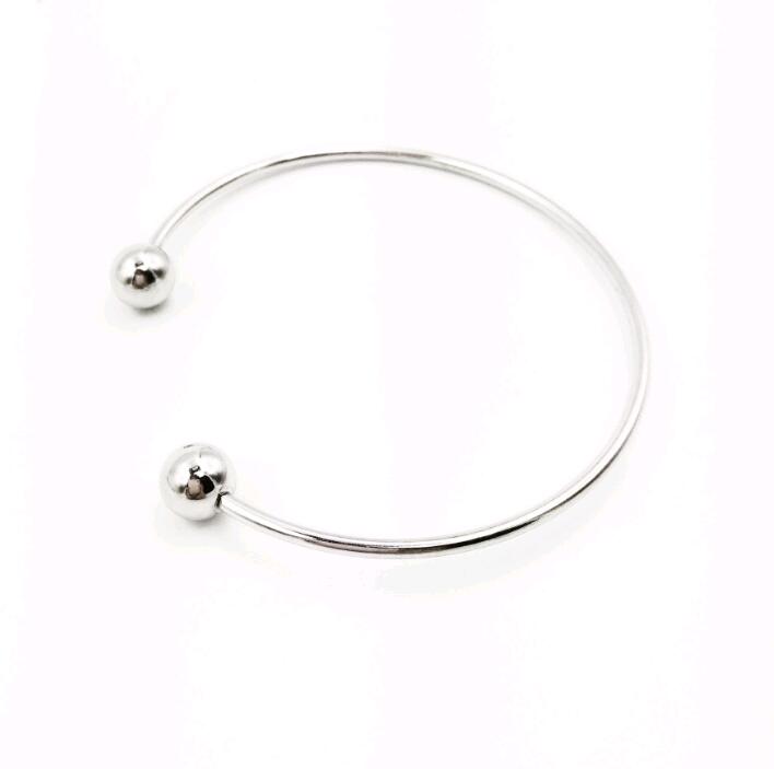 Women's Stainless Steel C-Shaped Cuff Bangle with Customizable Screws for European Beads Charms DIY Bracelet