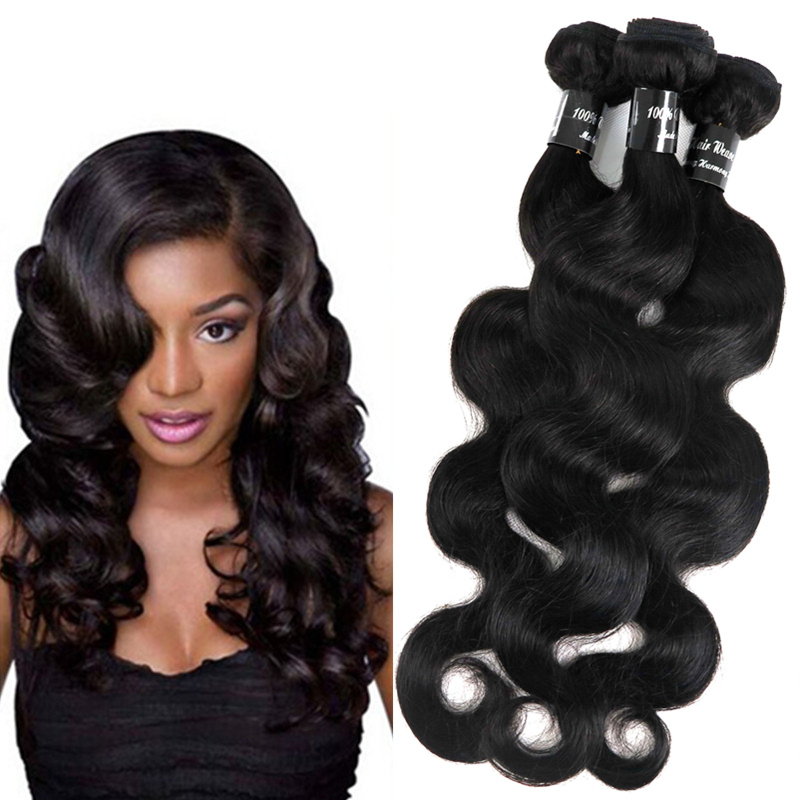 

Brazilian Hair Weaves Virgin Human Hair Wefts Body Wave Bundles 8-34inch Unprocessed Peruvian Malaysian Indian Dyeable Hair extensions, Natural color