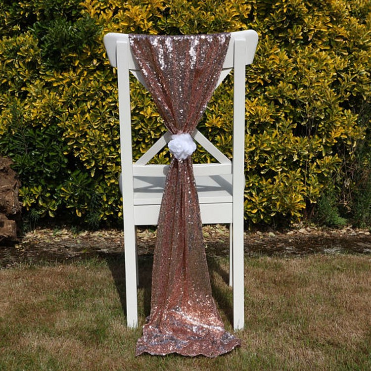 Luxury Rose Gold Sequin Chair Sashes Custom Made Wedding Party Decor Dazzling Chair Bows Chair Covers Size 50*200 cm
Luxury Rose Gold Sequin Chair Sashes Custom Made Wedding Party Decor Dazzling Chair Bows Chair Covers Size 50*200 cm