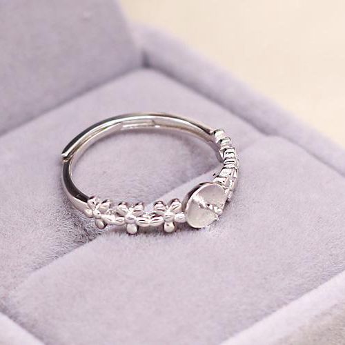 5-8mm Pearl 925 Sterling Silver Semi Mount Engagement Wedding Ring Semi Mount Fine Silver Jewelry Ring Setting