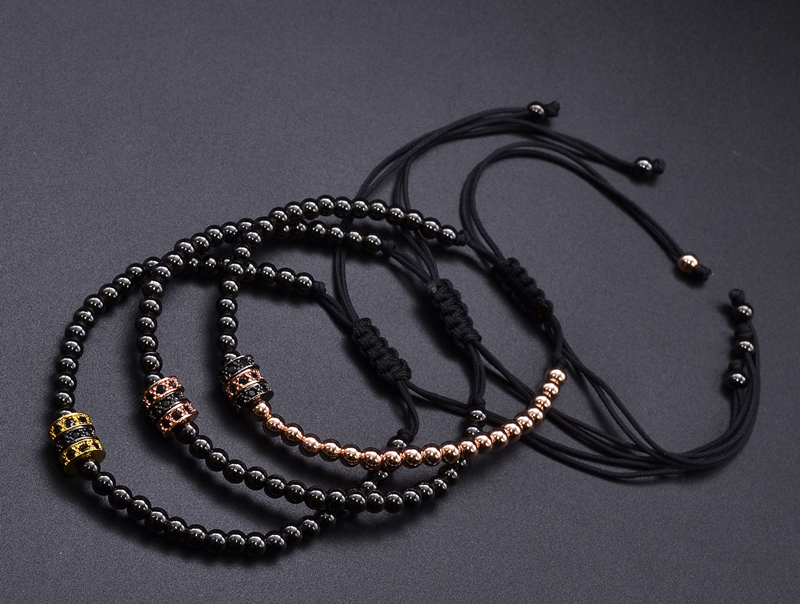 Cool Summer Zircon Bracelet Bangle Strands Bracelets for Women Gold Caps Micro Pave CZ beads twisted macrame Valentine Gift