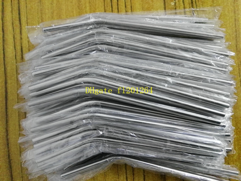 100pcs/lot DHL Fedex Free Shipping 6mm 8" Eco Friendly Stainless Steel Drinking Straws Bend & straight Smoothies Reusable Straw - view 8
