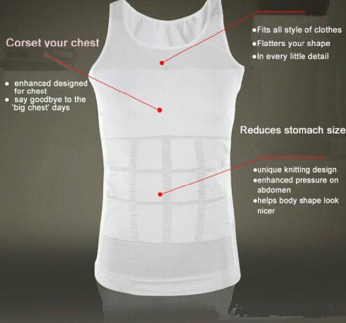 Men's Slimming Body Shaper Belly Fatty Tank Tops Vest Shirt Corset Compression Bodybuilding Underwear