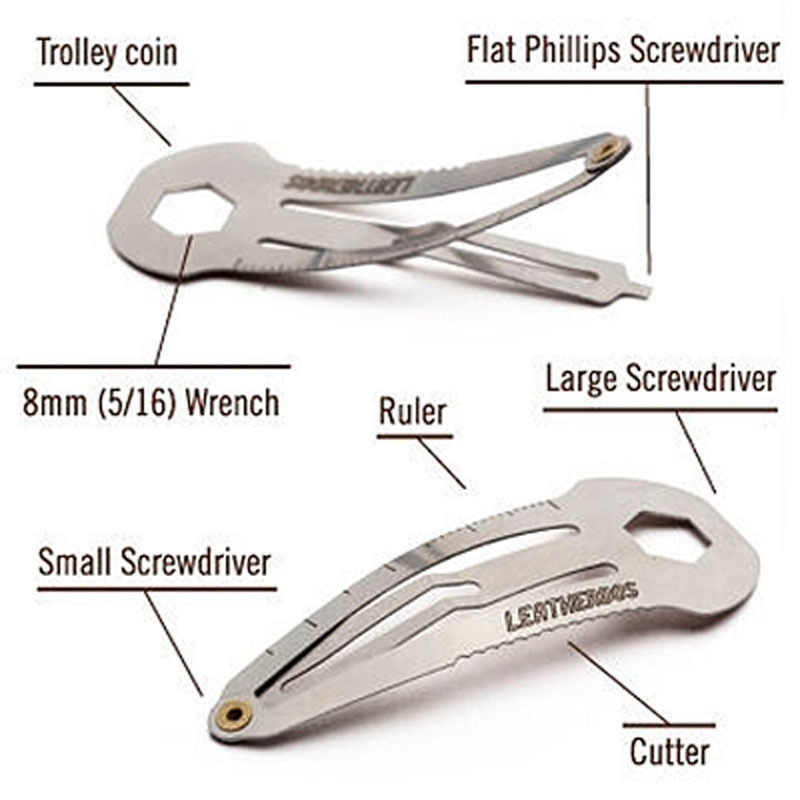 Gold and silver EDC Multi Tool Hair clip Hairpin Stainless Steel Tactical Cutter #R49