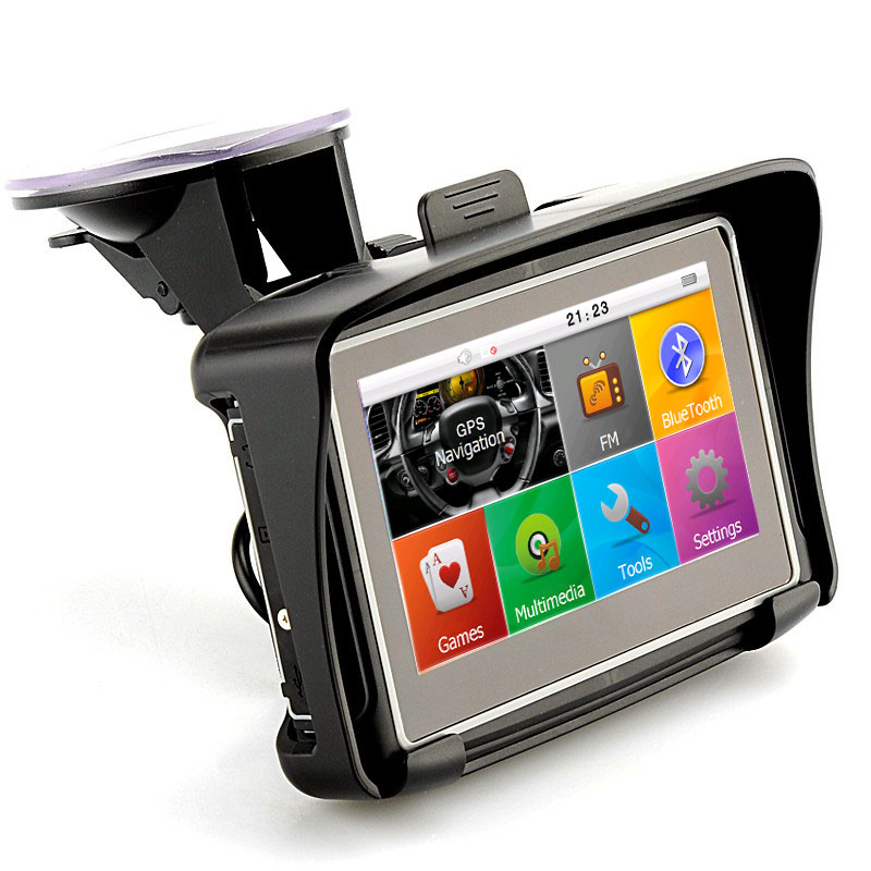 4.3 Inch Motorcycle GPS Navigation System IPX7 Waterproof Motor Navi Bulit in 8GB Maps SDRAM 256MB Support Bluetooth A2DP Headset