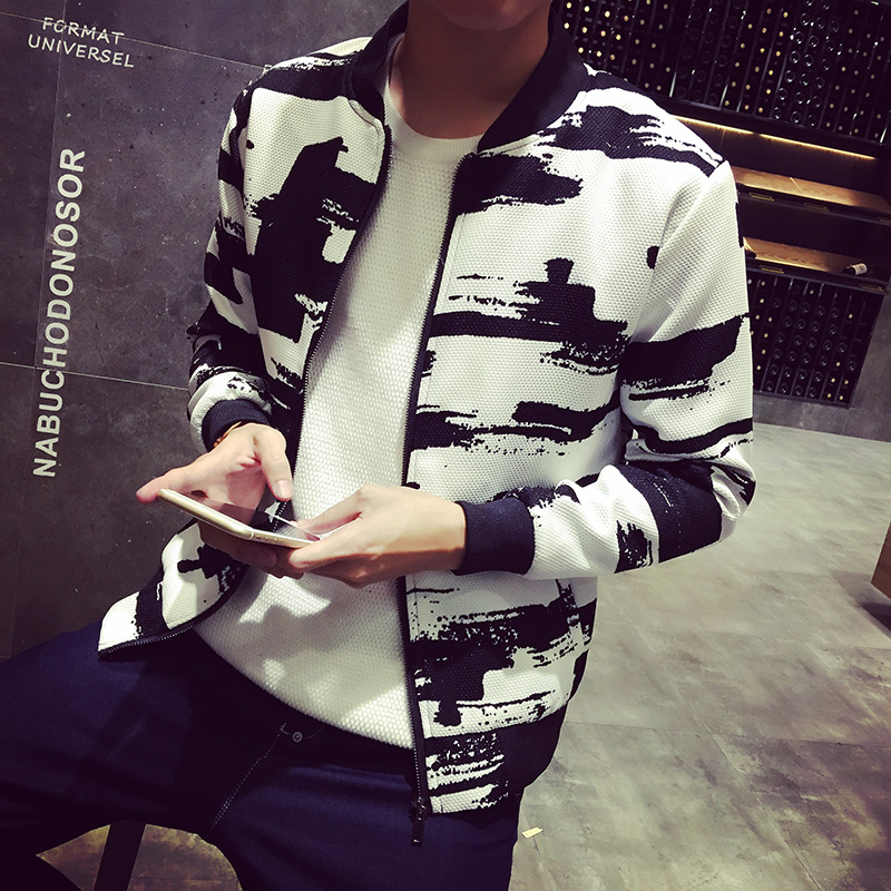 Wholesale- New 2016 spring fashion color block baseball uniform slim fit jacket men veste homme men's clothing plus size m-5xl /JK6