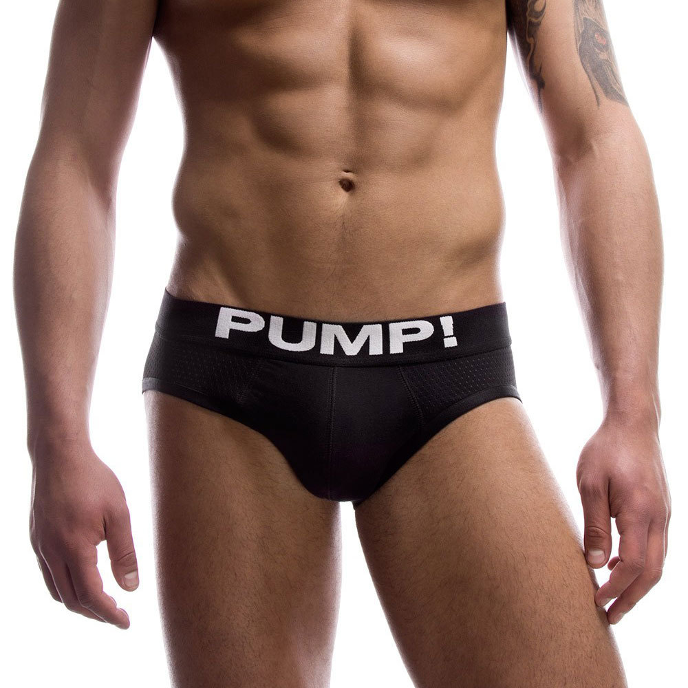 Gauges Men039s Touchdown Classic Briefs PUMP Breathable Net Briefs Cotton Slip Calzoncillos Underwear Sexy Undies Black White S M L