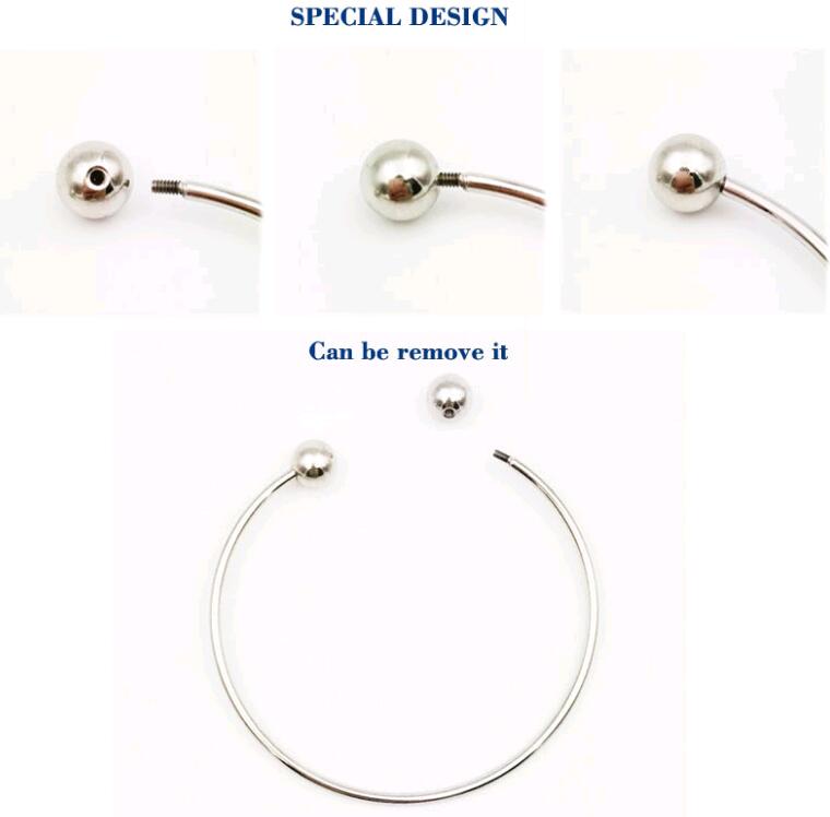 Women's Stainless Steel C-Shaped Cuff Bangle with Customizable Screws for European Beads Charms DIY Bracelet