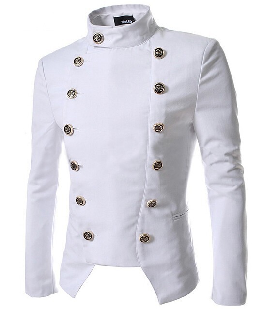 Wholesale- Fashion Suit For Men 2016 Brand New Fashion Double Breasted Men's Blazer Men Slim Business Suit Jackets Free Shipping