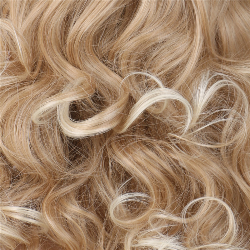 WoodFestival Long wavy Blonde wig Women Fashion curly synthetic hair wigs with bangs ladies heat resistant fiber Halloween Party